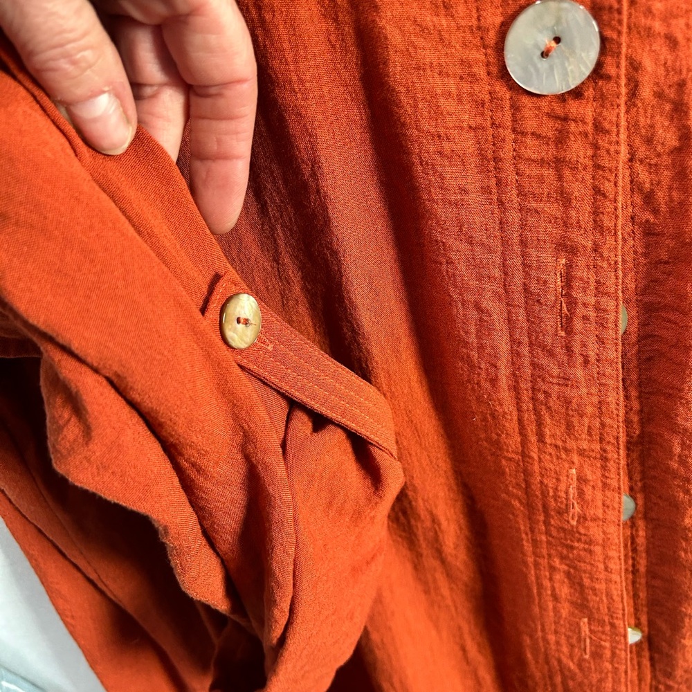John Mark Rust Button-Down Tunic Shirt - image 5